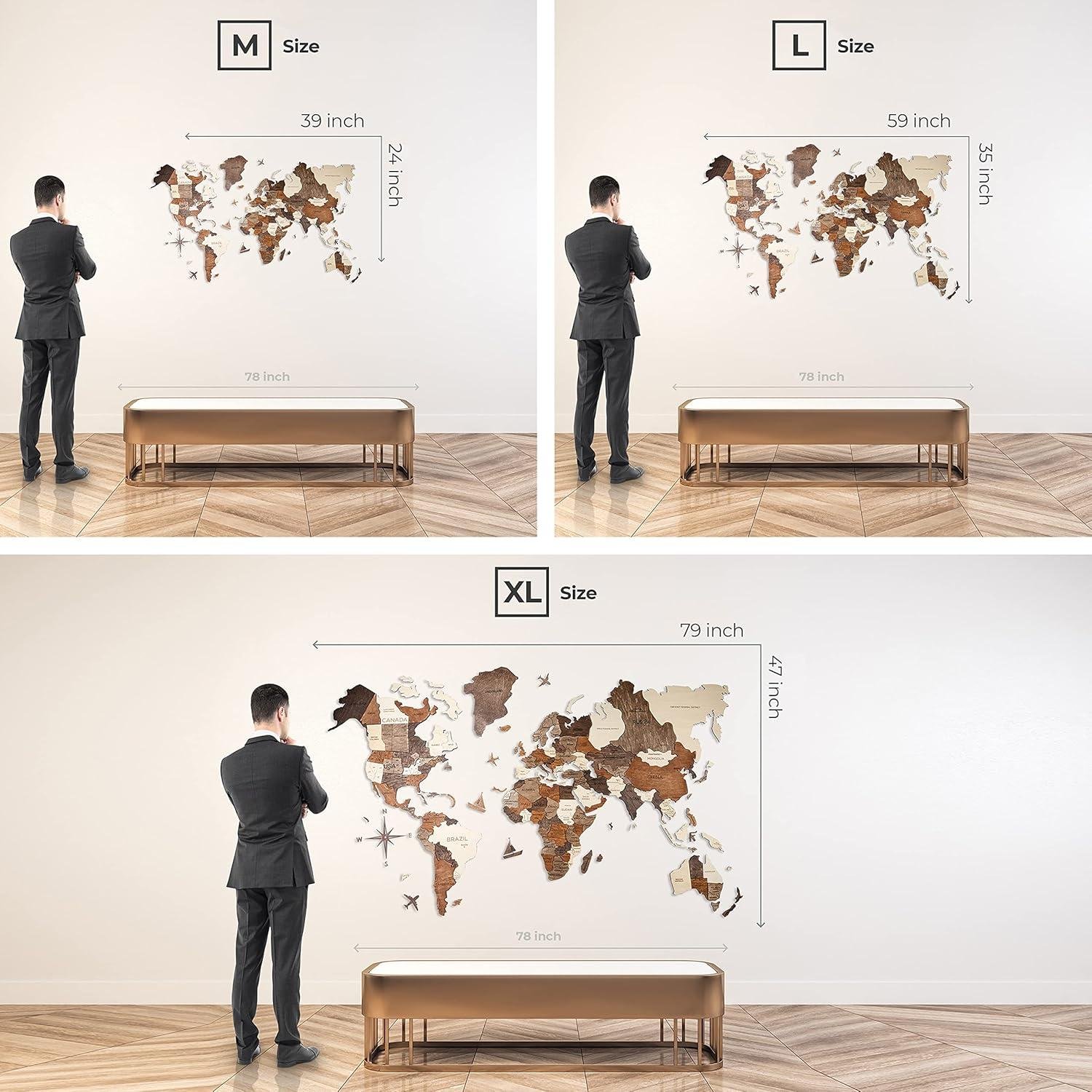 Discover Our Handmade 3D Wood World Map for Travel Fans