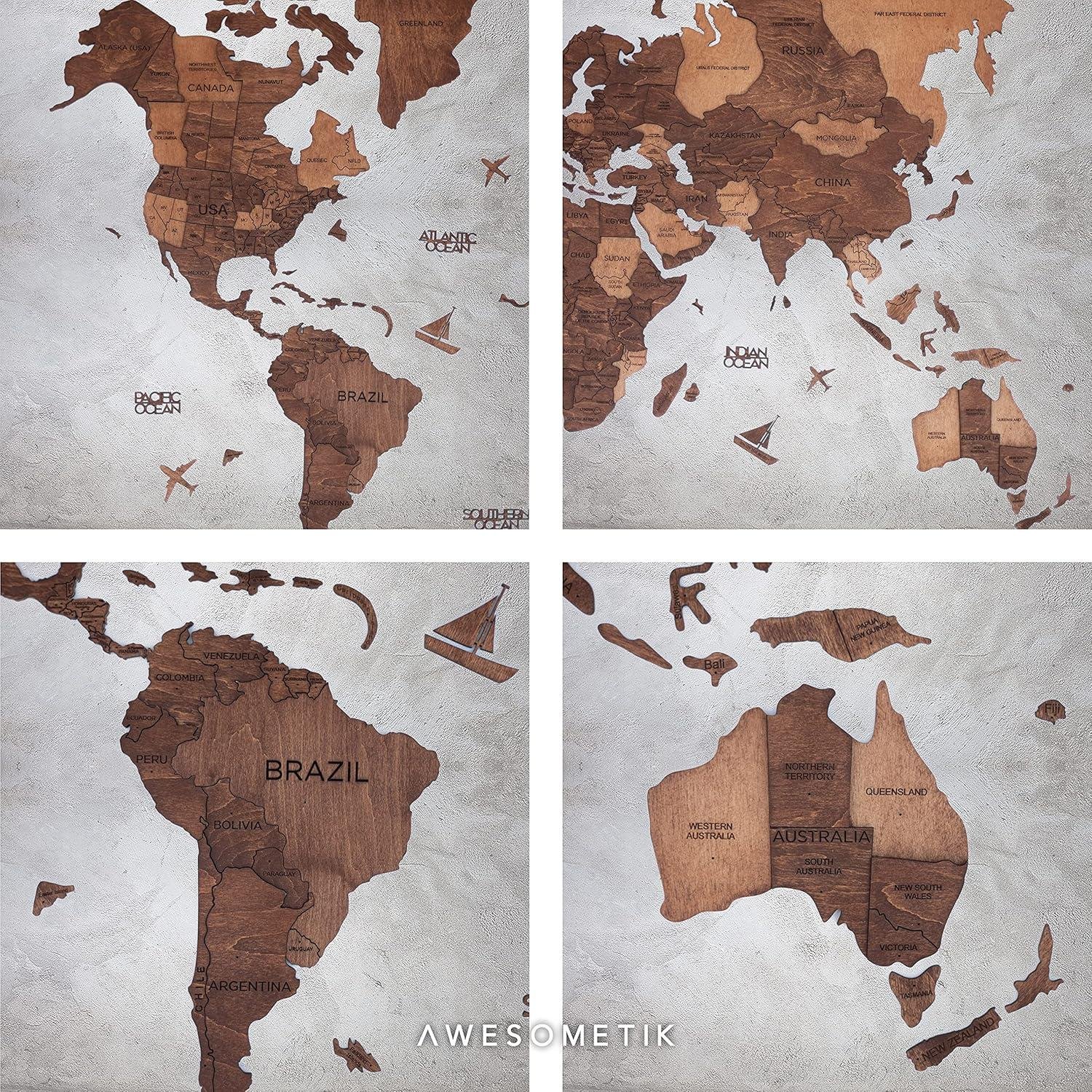 Discover Our Handmade 3D Wood World Map for Travel Fans