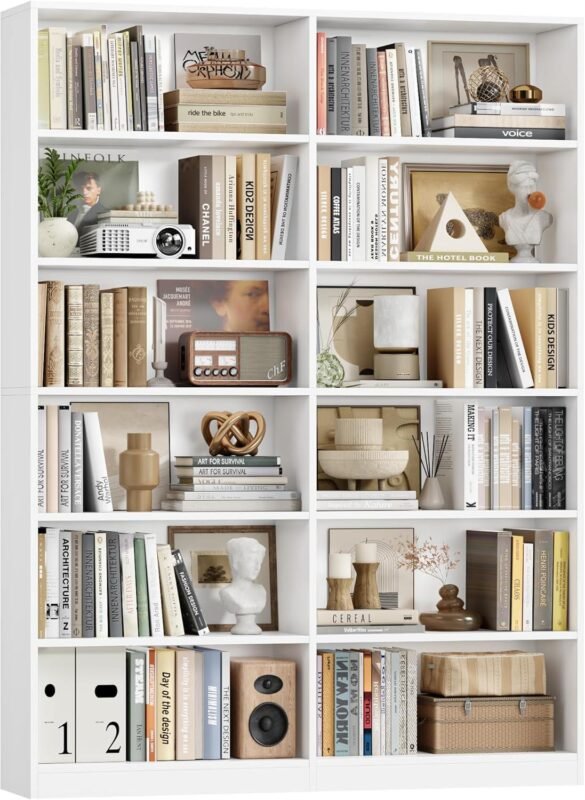 Our Honest Review: Spacious & Sturdy 6-Tier Double Wide Bookshelf