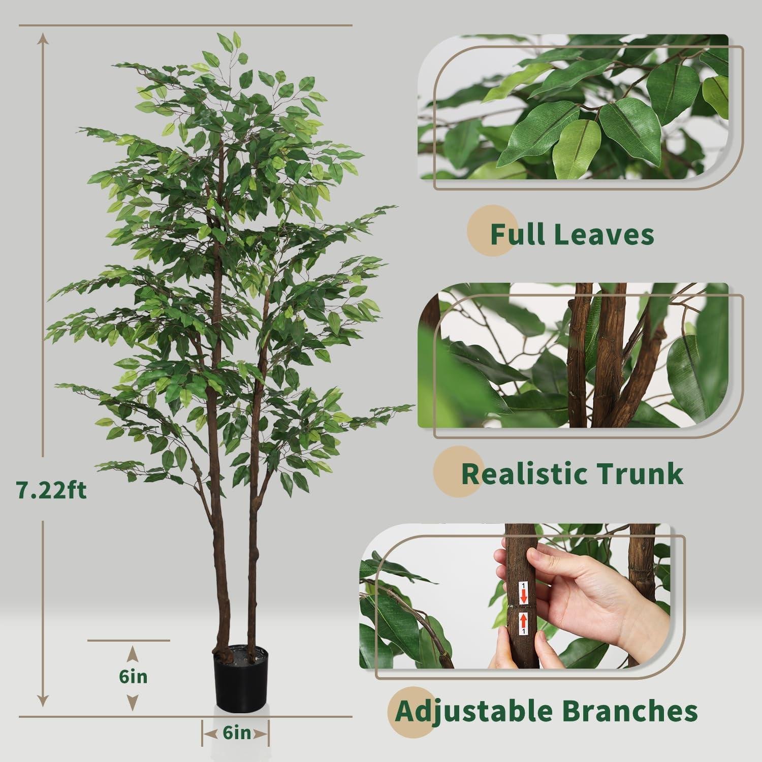 Why We Love the 7.22ft Realistic Ficus Tree for Our Spaces