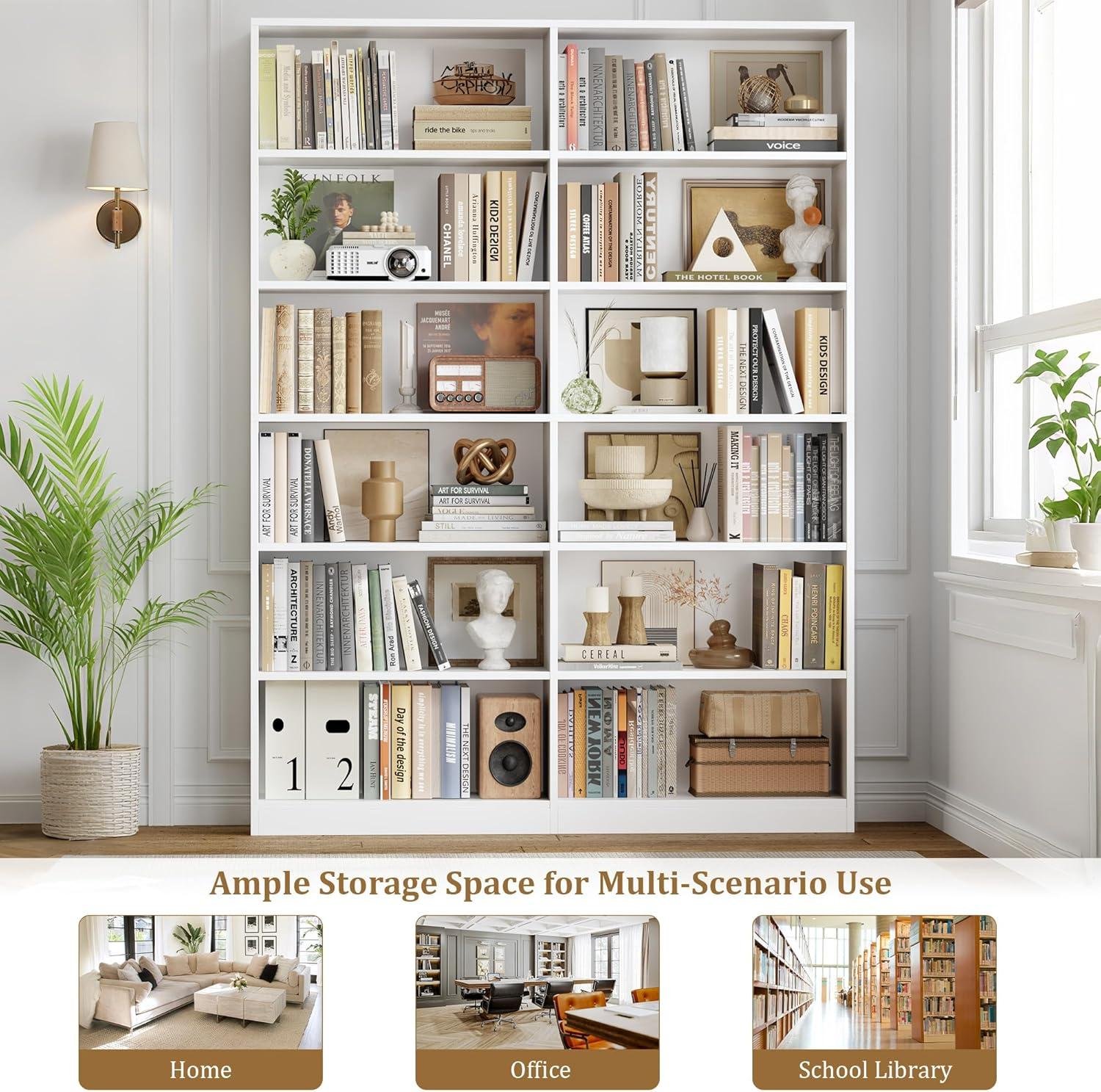 Our Honest Review: Spacious & Sturdy 6-Tier Double Wide Bookshelf
