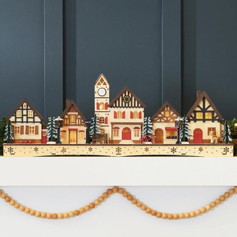 Our Review of the Best Choice Pre-Lit Wooden Christmas Village Decor