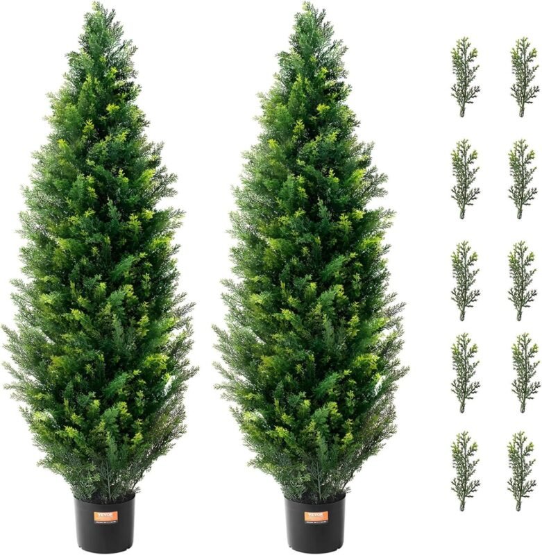 Our Review: VEVOR 48″ Artificial Cedar Trees for Year-Round Greenery