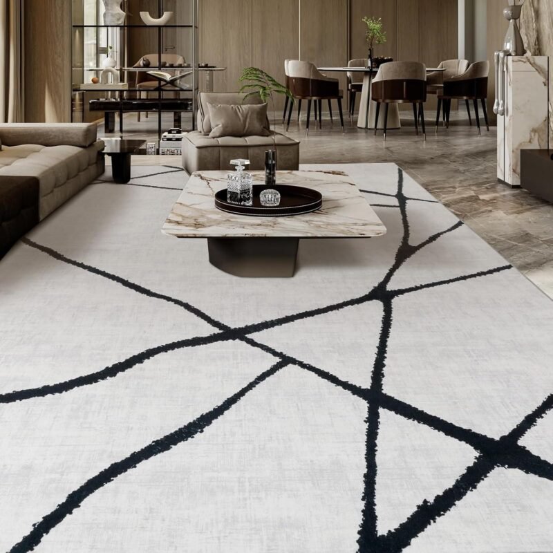 Our Honest Review of the YIHOUSE Modern Black & White Rug