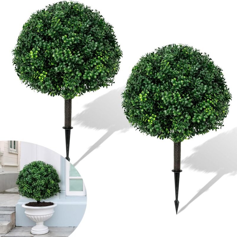 Our Review of the 27.6″ Artificial Boxwood Ball Tree 2 Pack