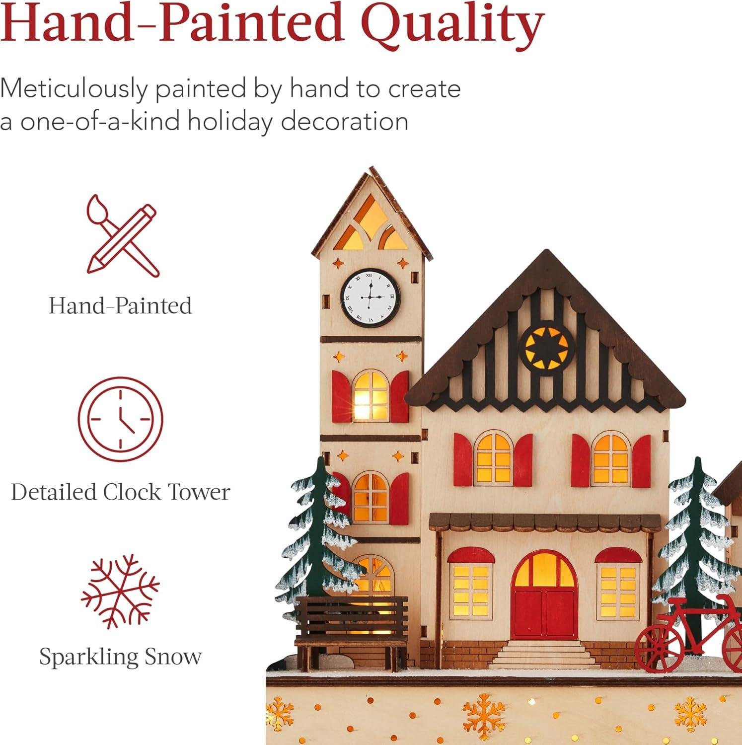 Our Review of the Best Choice Pre-Lit Wooden Christmas Village Decor