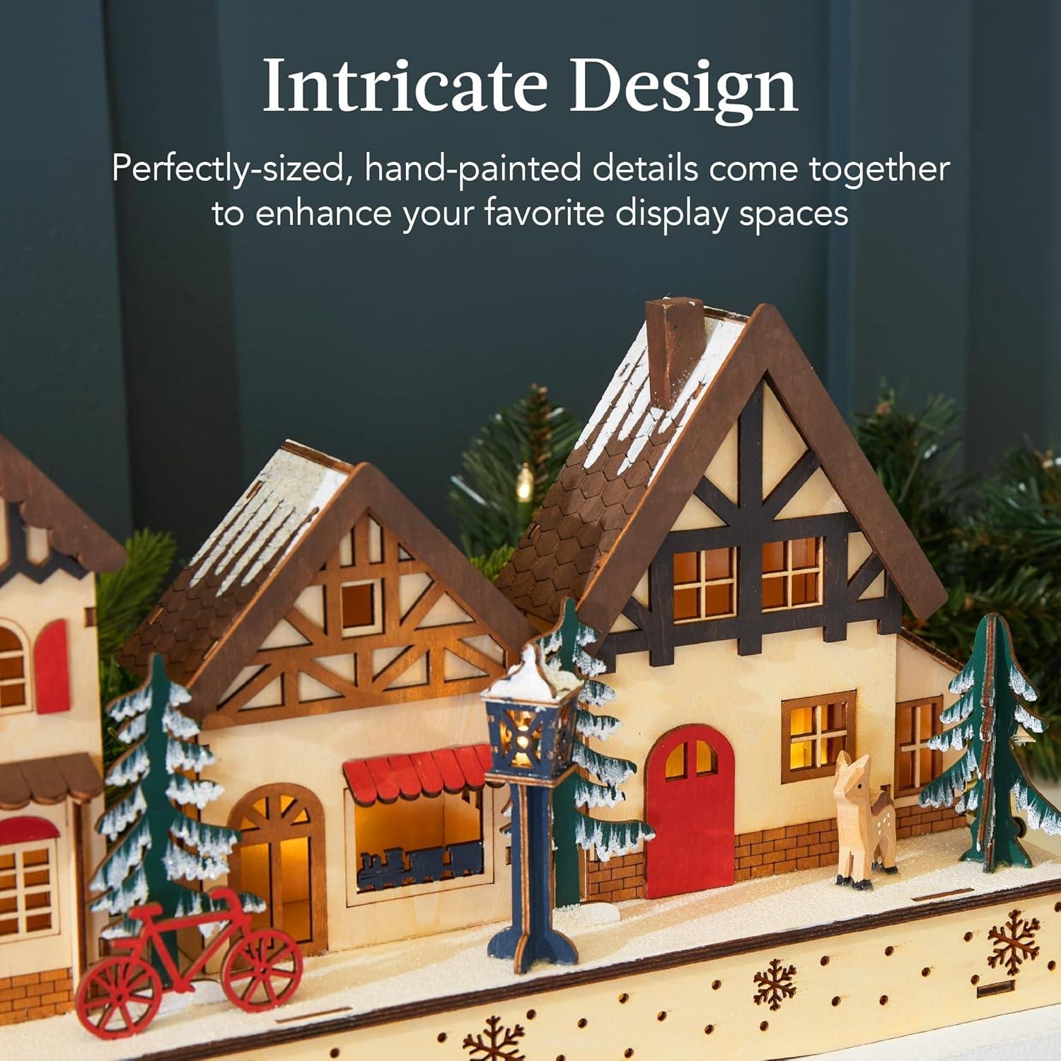 Our Review of the Best Choice Pre-Lit Wooden Christmas Village Decor