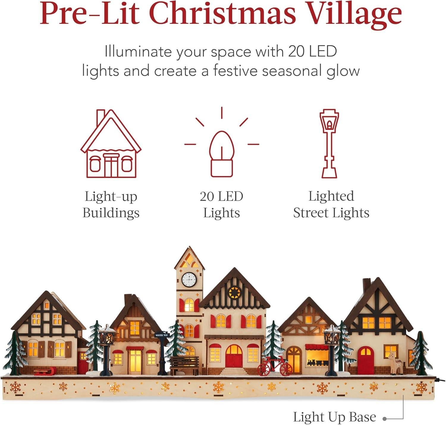 Our Review of the Best Choice Pre-Lit Wooden Christmas Village Decor