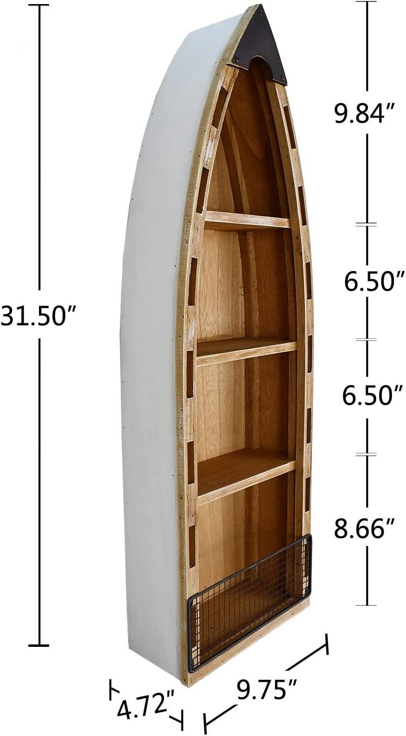 Our Review of the Rustic Wood Hanging Boat Shelf for Coastal Decor