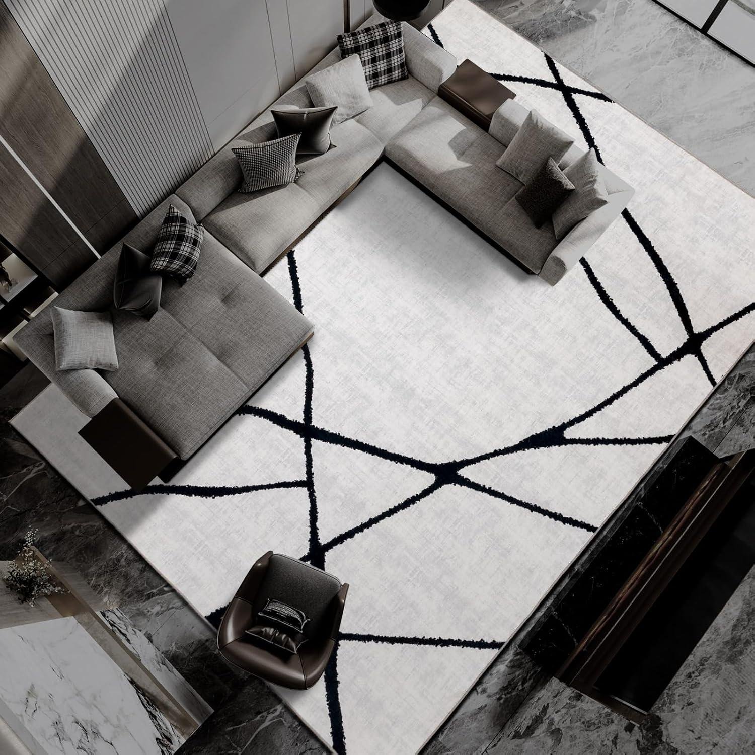 Our Honest Review of the YIHOUSE Modern Black & White Rug