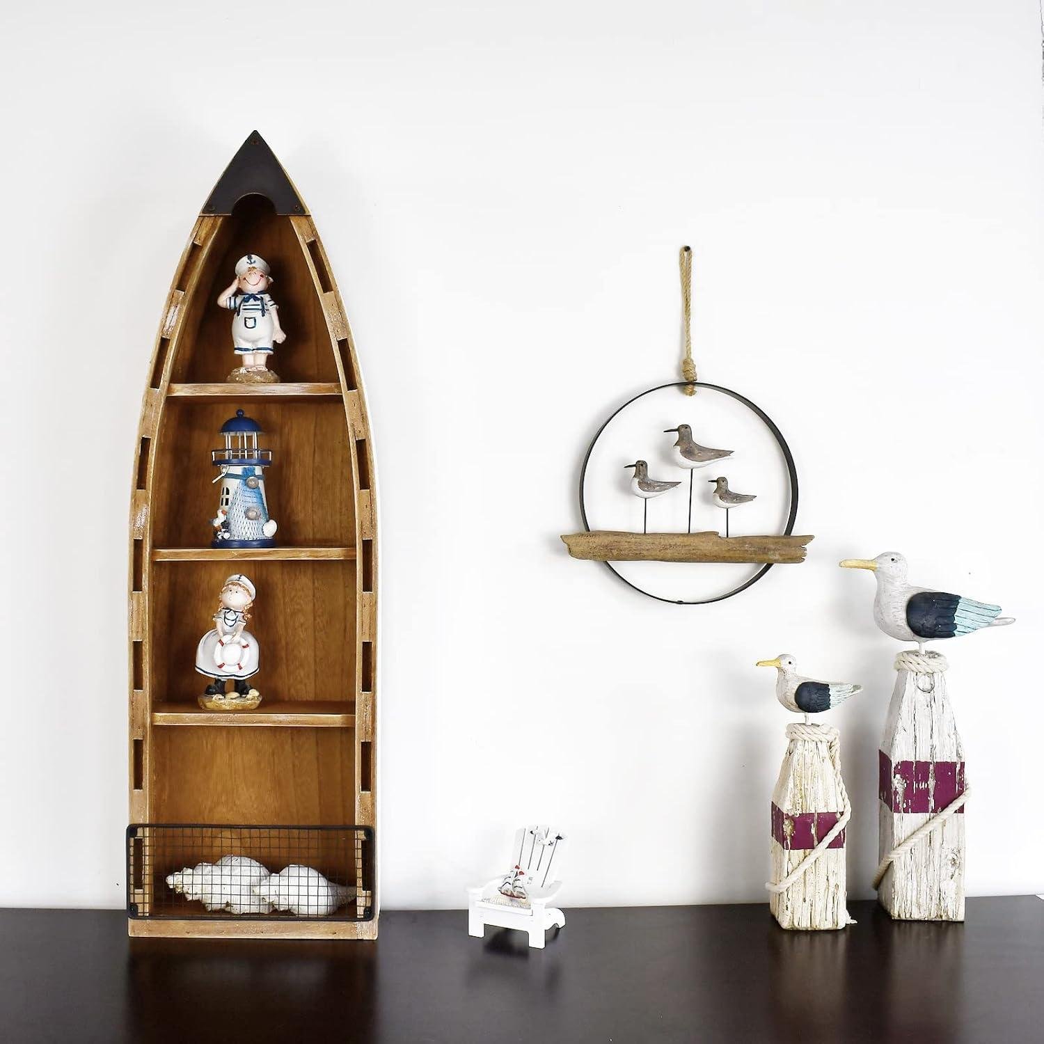 Our Review of the Rustic Wood Hanging Boat Shelf for Coastal Decor