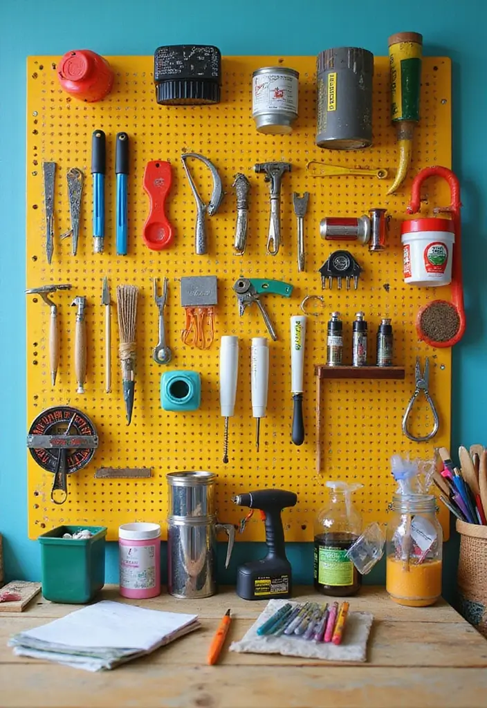 10 Mind-Blowing DIY Home Organization Hacks You Never Knew Existed! - 3. Pegboard Perfection for Craft Spaces