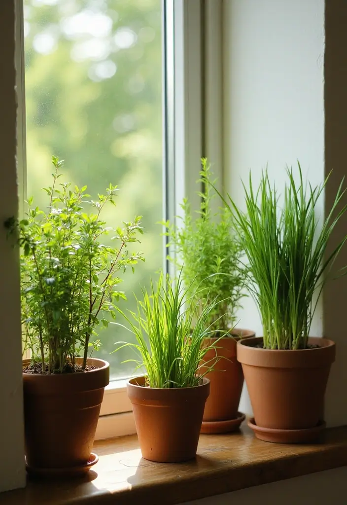 12 Creative Herb Garden Ideas That'll Make Your Kitchen Smell Amazing (Don't Miss #6!) - 2. Indoor Windowsill Herbs