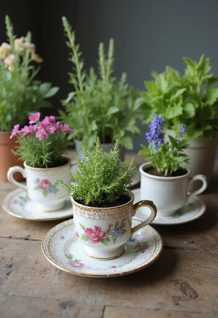 12 Creative Herb Garden Ideas That'll Make Your Kitchen Smell Amazing (Don't Miss #6!) - 4. Repurposed Containers