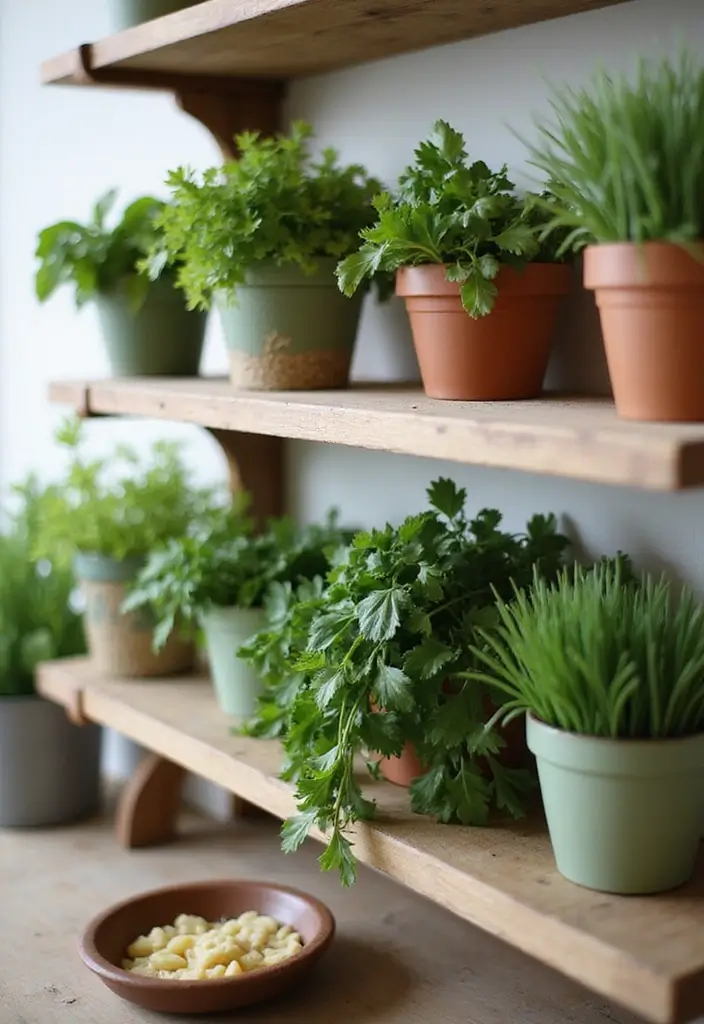 12 Creative Herb Garden Ideas That'll Make Your Kitchen Smell Amazing (Don't Miss #6!) - 8. Kitchen Herb Shelf
