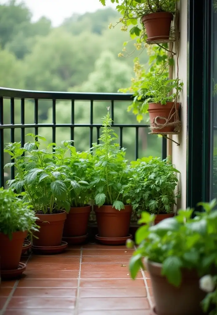 12 Creative Herb Garden Ideas That'll Make Your Kitchen Smell Amazing (Don't Miss #6!) - 9. Herb Garden on a Balcony