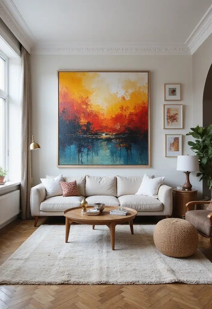 12 Stunning Bohemian Wall Art Ideas That Will Transform Your Space Instantly! - 3. Bold Abstract Art