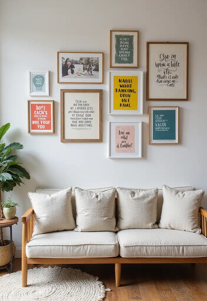 12 Stunning Bohemian Wall Art Ideas That Will Transform Your Space Instantly! - 5. Framed Inspirational Quotes