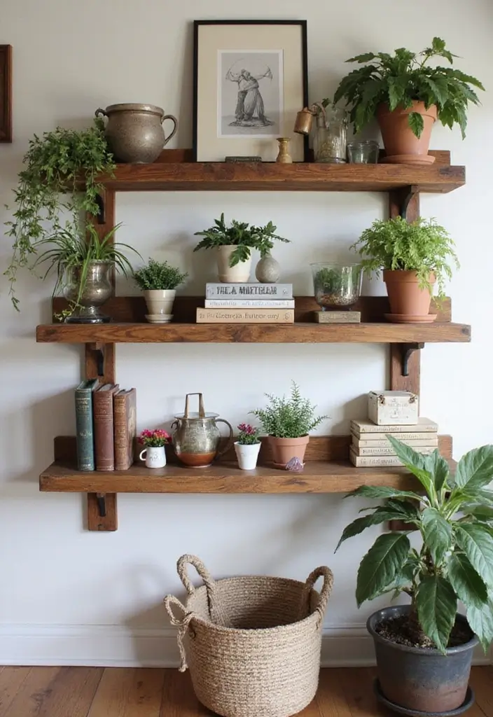 15 Rustic Home Accents That’ll Make Your Space Feel Like a Cozy Retreat! - 1. Reclaimed Wood Shelves