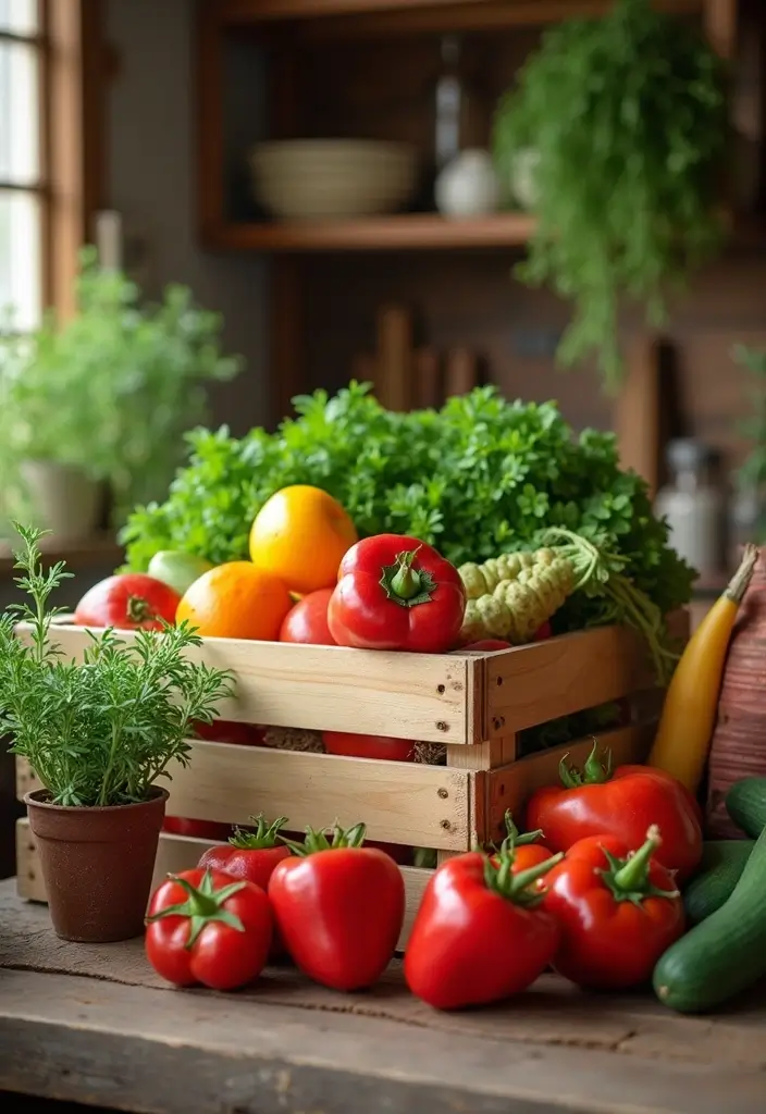 15 Rustic Home Accents That’ll Make Your Space Feel Like a Cozy Retreat! - 14. Farm Fresh Produce Displays