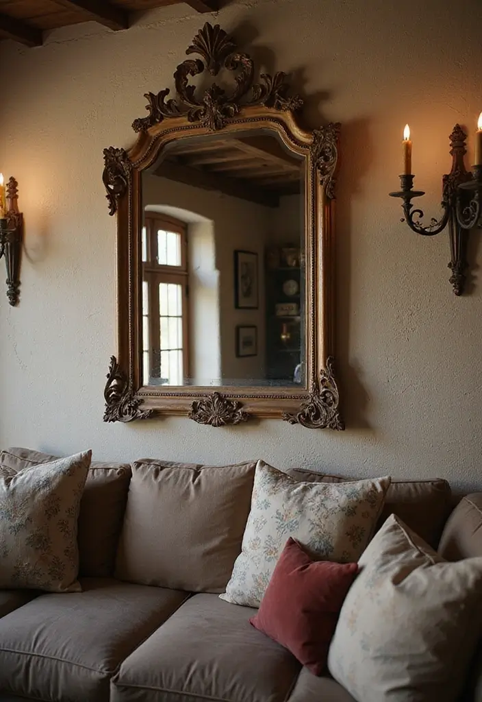 15 Rustic Home Accents That’ll Make Your Space Feel Like a Cozy Retreat! - 8. Antique Mirrors