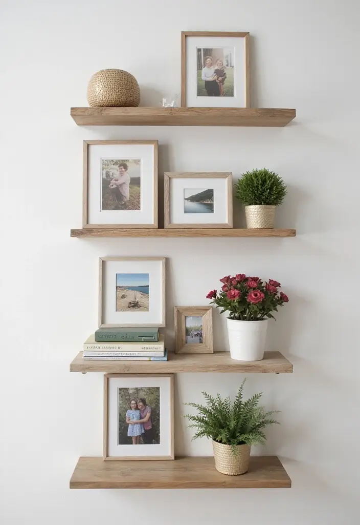 15 Stunning Floating Shelves Ideas That Will Transform Your Walls Instantly! - 7. Layered Floating Shelves