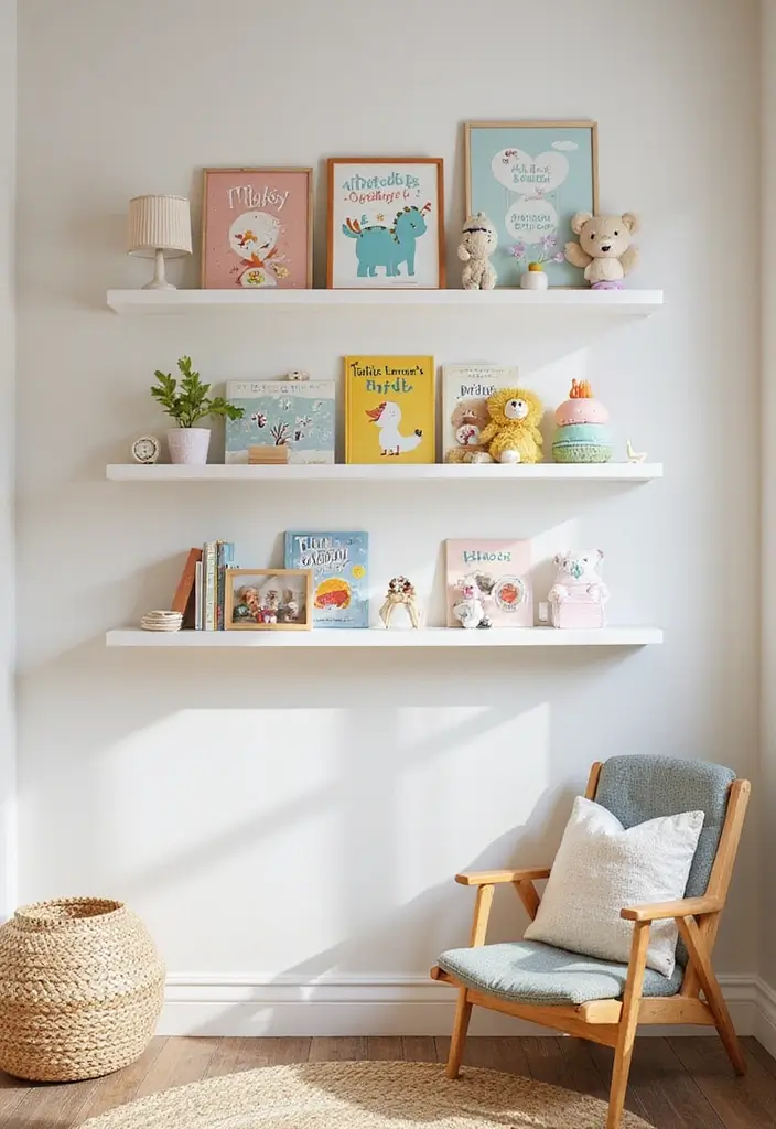 15 Stunning Floating Shelves Ideas That Will Transform Your Walls Instantly! - 9. Baby Nursery Floating Shelves