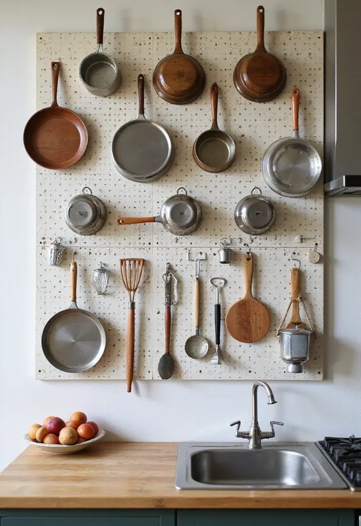 15 Stunning Kitchen Makeovers Under $200 That Will Leave You Speechless! - 11. Install a Pegboard for Storage