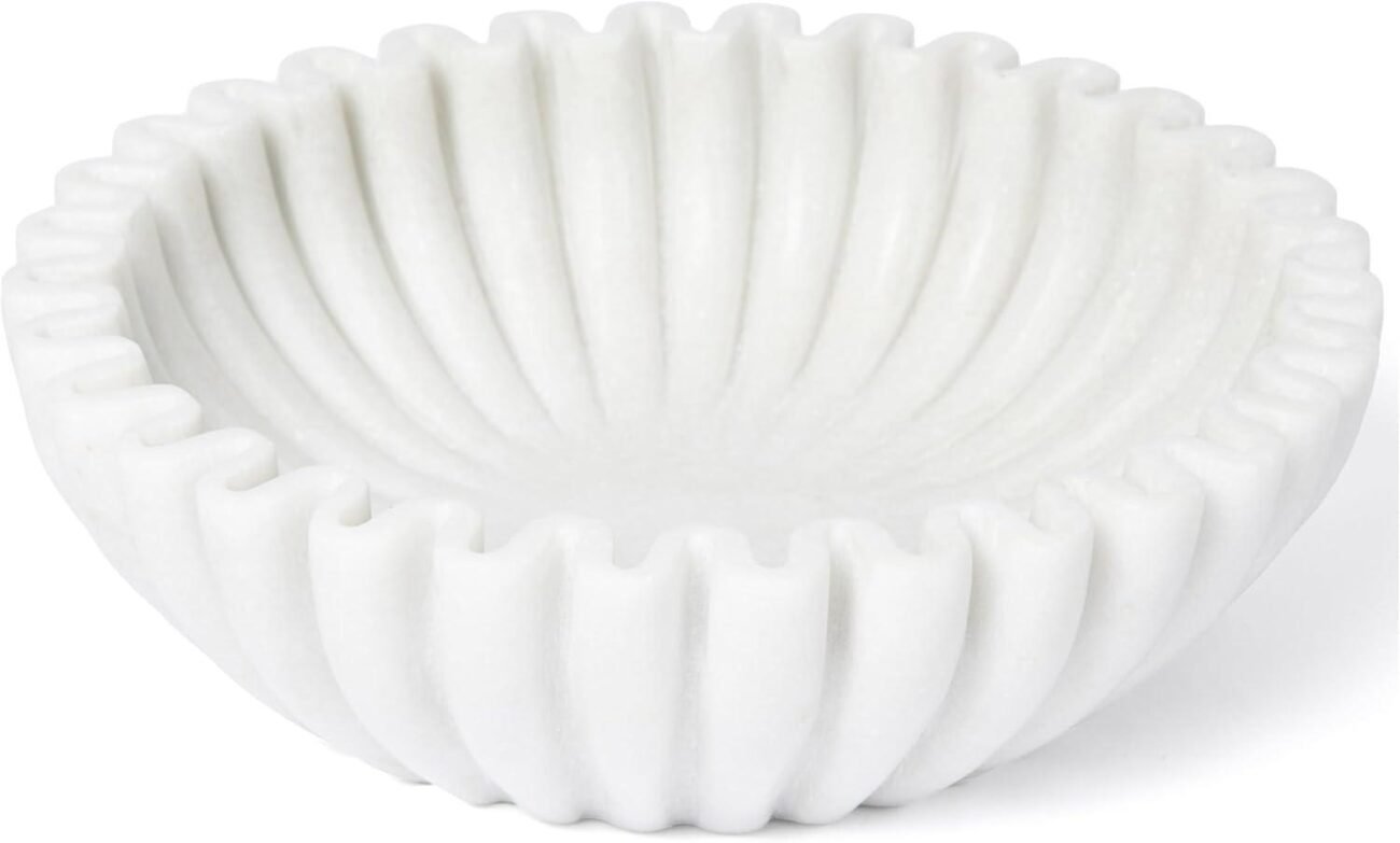 Our Review of the Handcrafted Fluted Marble Bowl: Elegant & Versatile Decor