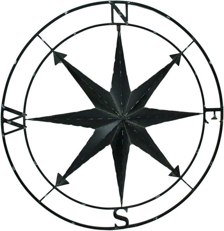 Our Review: Large Black Nautical Compass Rose Metal Wall Decor