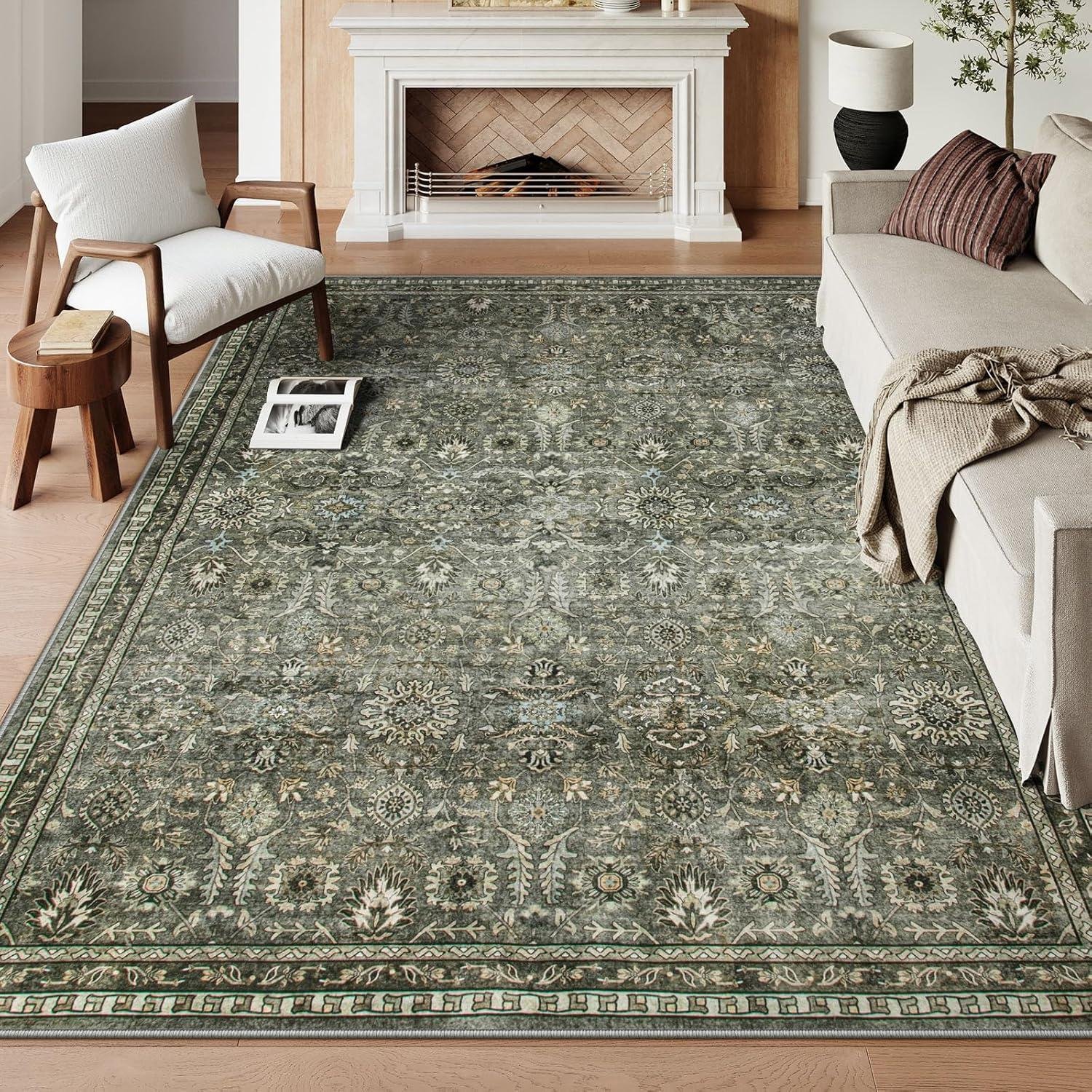 Our Honest Take on Lahome’s Dark Olive Green 8×10 Boho Rug