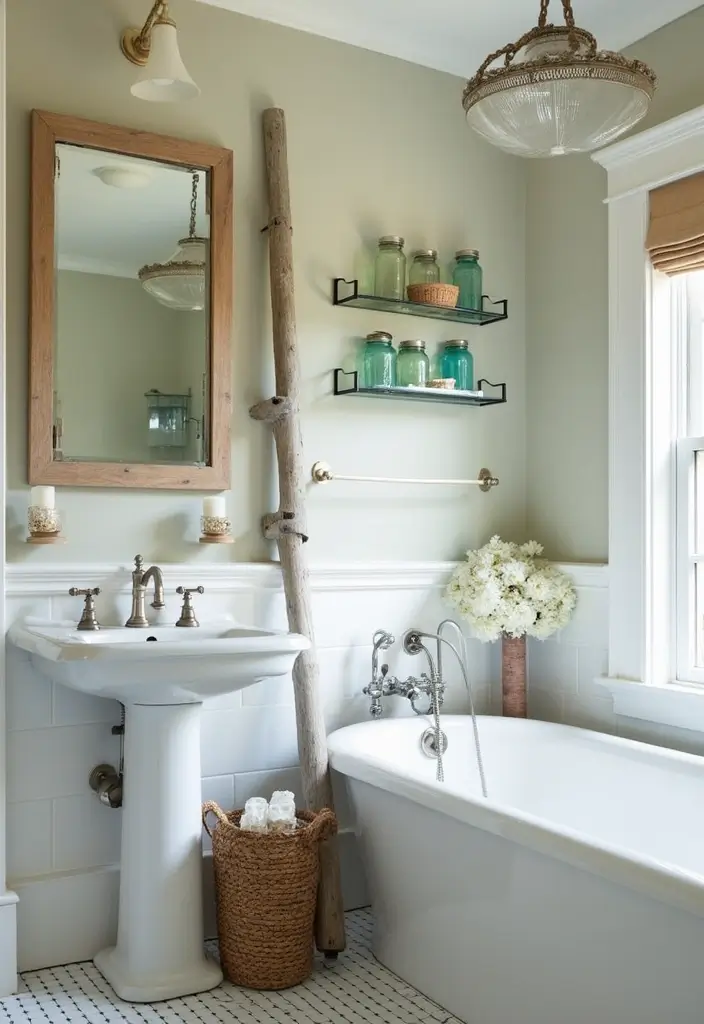 18 Bathroom Transformations Under $500 That'll Make You Want to Renovate Today! - 10. Upcycled Decor
