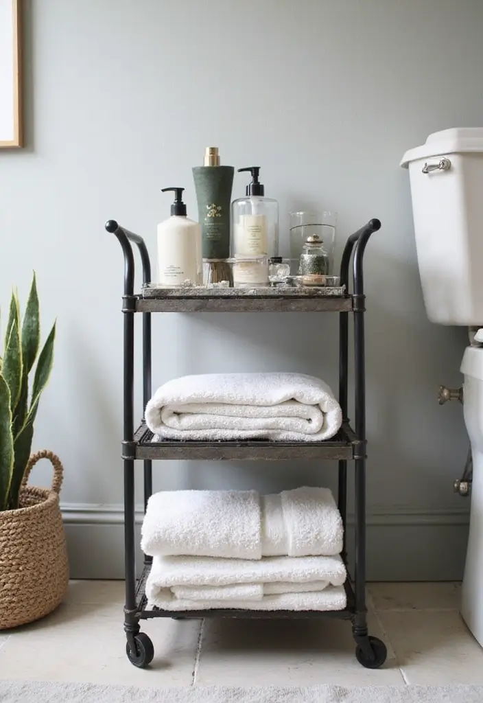 18 Bathroom Transformations Under $500 That'll Make You Want to Renovate Today! - 13. Stylish Storage Cart
