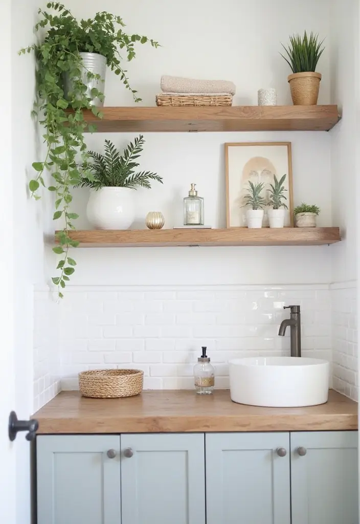 18 Bathroom Transformations Under $500 That'll Make You Want to Renovate Today! - 2. DIY Floating Shelves