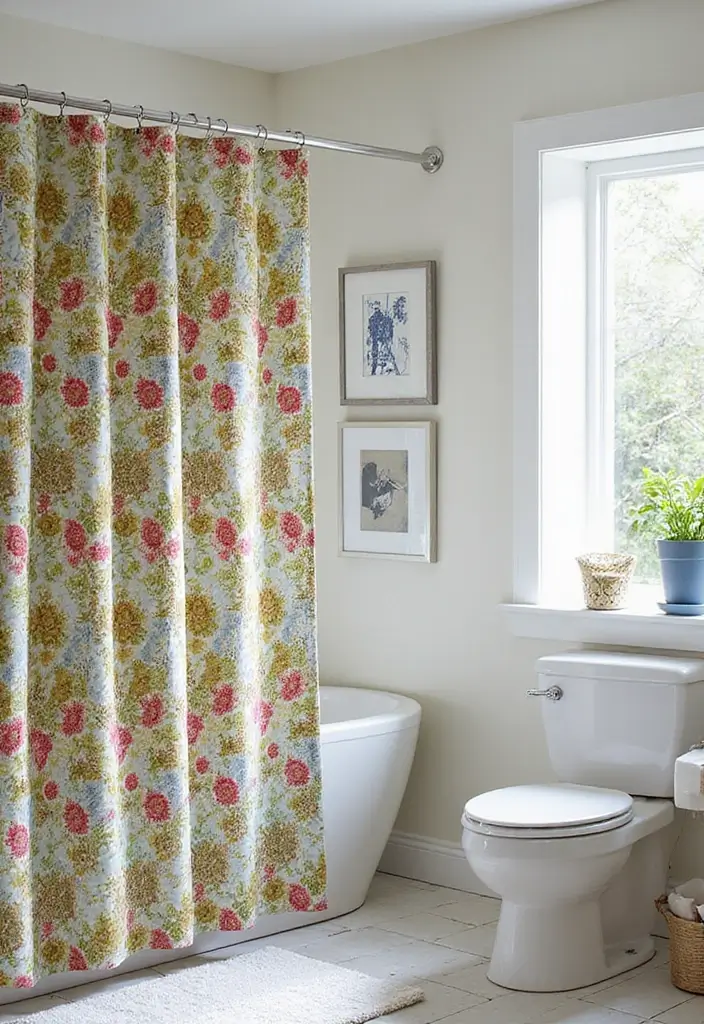 18 Bathroom Transformations Under $500 That'll Make You Want to Renovate Today! - 6. Stylish Shower Curtain