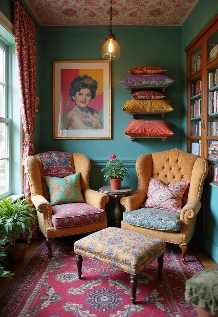 18 Cozy Reading Nook Ideas You’ll Want to Dive Into (Number 5 Will Steal Your Heart!) - 16. Eclectic Mix