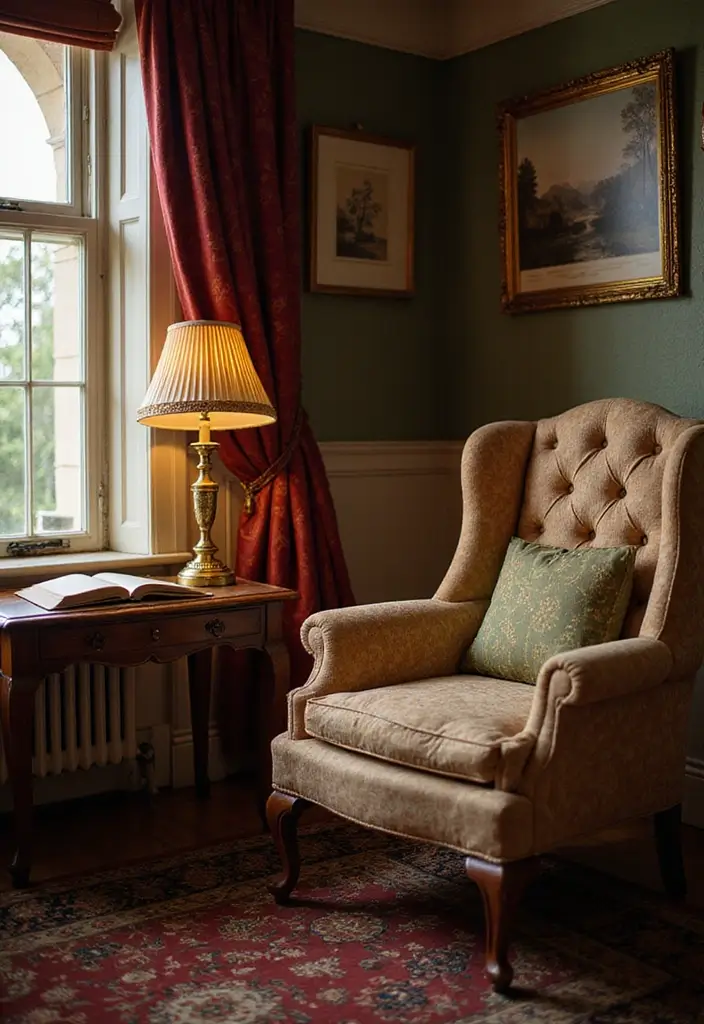 18 Cozy Reading Nook Ideas You’ll Want to Dive Into (Number 5 Will Steal Your Heart!) - 5. Vintage Vibes