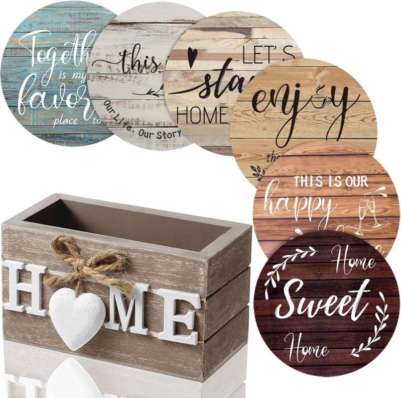 Our Review: Queekay Wooden Heart Coasters Add Farmhouse Charm