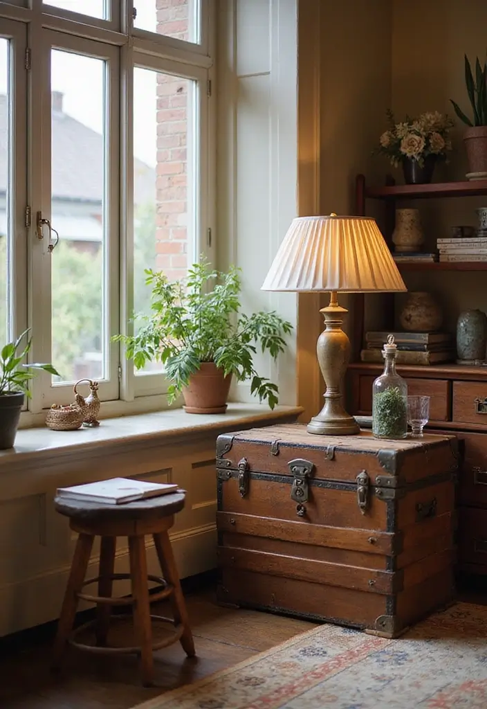 20 Cozy Living Room Ideas That'll Make You Never Want to Leave Home Again! - 13. Incorporate Vintage Finds