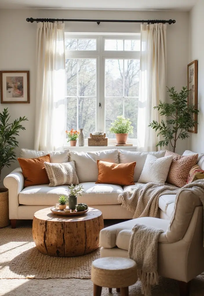 20 Cozy Living Room Ideas That'll Make You Never Want to Leave Home Again! - 20. Seasonal Decor Swaps