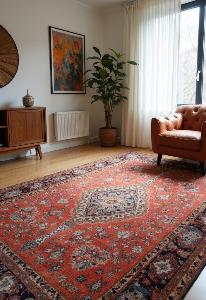 20 Cozy Living Room Ideas That'll Make You Never Want to Leave Home Again! - 6. Statement Rugs