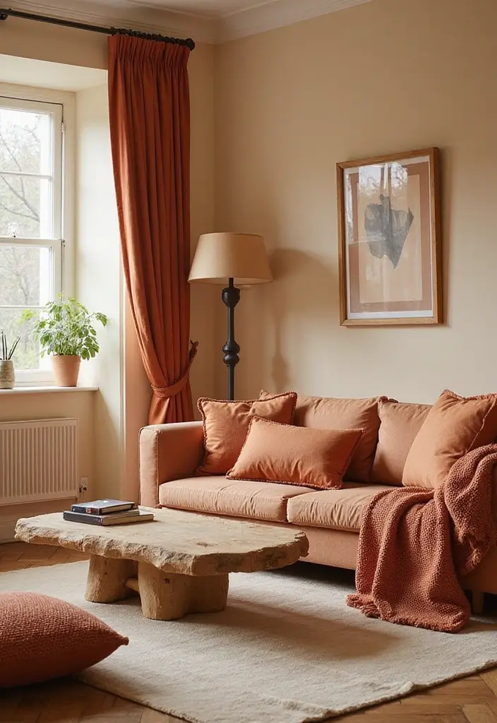 20 Cozy Living Room Ideas That'll Make You Never Want to Leave Home Again! - 9. Warm Color Palette