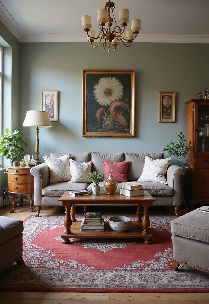 20 Cozy Living Room Ideas That'll Make You Want to Curl Up with a Book (Don't Miss #15!) - 10. Go Vintage