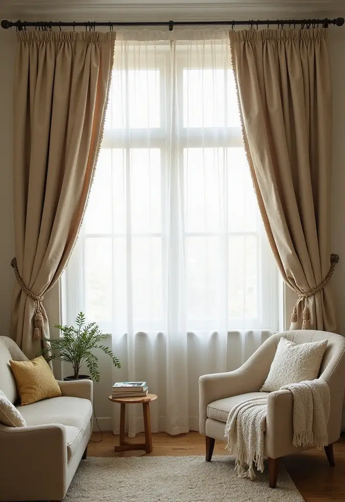 20 Cozy Living Room Ideas That'll Make You Want to Curl Up with a Book (Don't Miss #15!) - 18. Install Window Treatments for Softness
