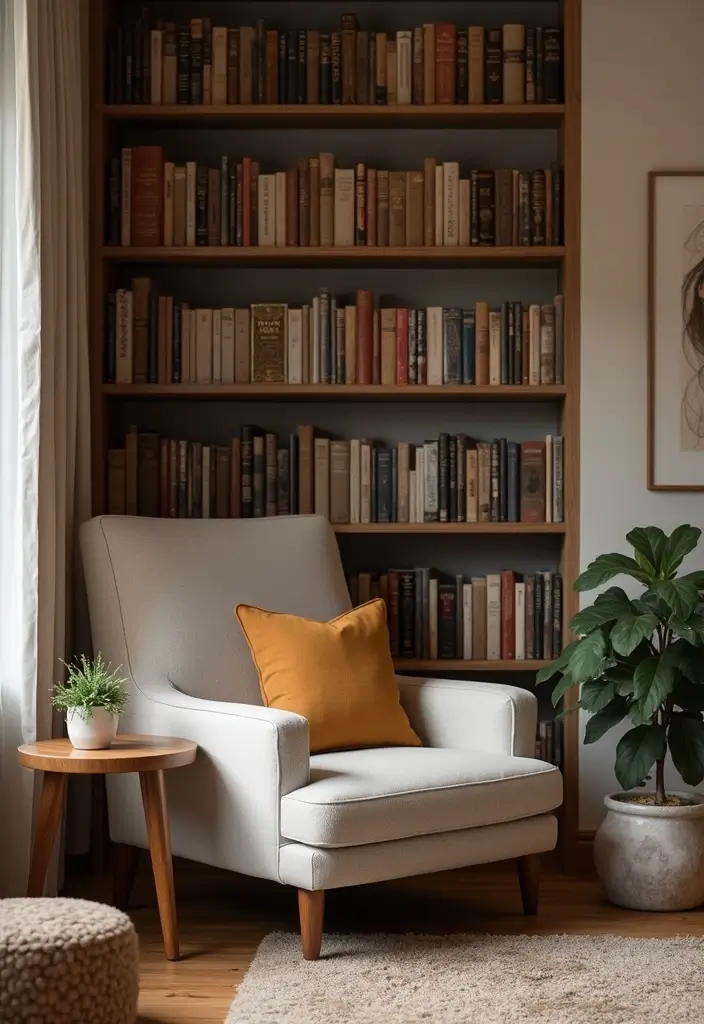 20 Cozy Living Room Ideas That'll Make You Want to Curl Up with a Book (Don't Miss #15!) - 2. Introduce a Reading Nook