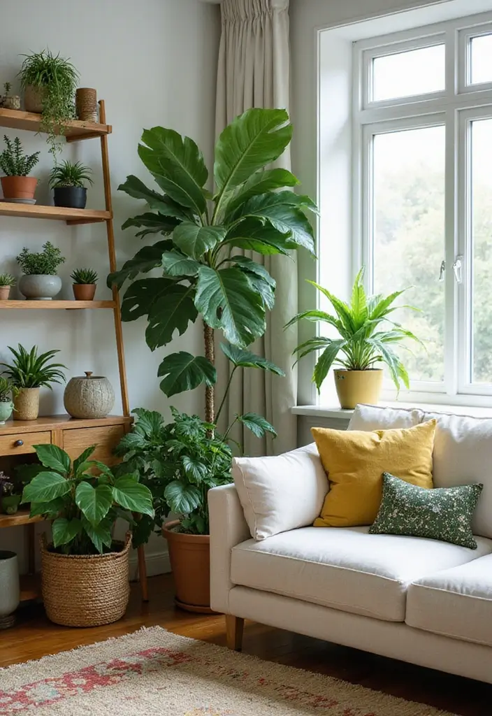 20 Living Room Ideas That'll Make You Feel Like You're in a Magazine (Don't Miss #15!) - 11. Indoor Plants Galore