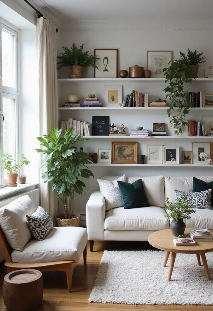 20 Living Room Ideas That'll Make You Feel Like You're in a Magazine (Don't Miss #15!) - 19. Open Shelving