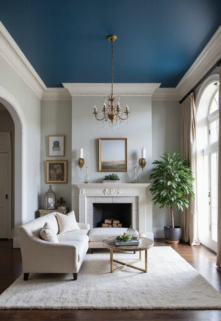 20 Living Room Ideas That'll Make You Feel Like You're in a Magazine (Don't Miss #15!) - 2. Statement Ceilings