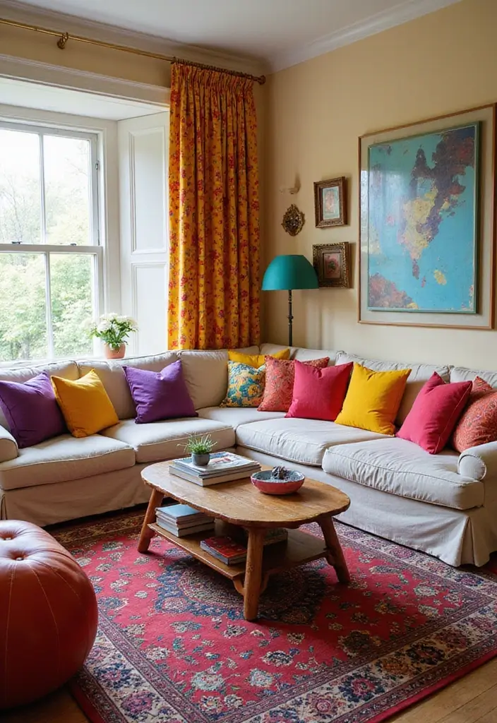 20 Living Room Ideas That'll Make You Feel Like You're in a Magazine (Don't Miss #15!) - 20. Colorful Accents