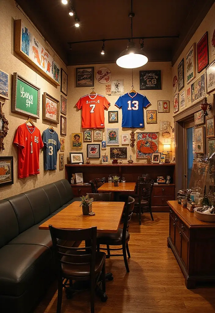 20 Stunning Vintage Wall Art Ideas That Will Take You Back in Time (You Won't Believe #12!) - 11. Vintage Sports Memorabilia